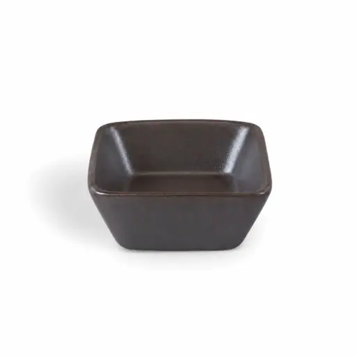[08-398D3] Porceletta Rustic Black Reactive Glaze Porcelain Square Dish 7 cm
