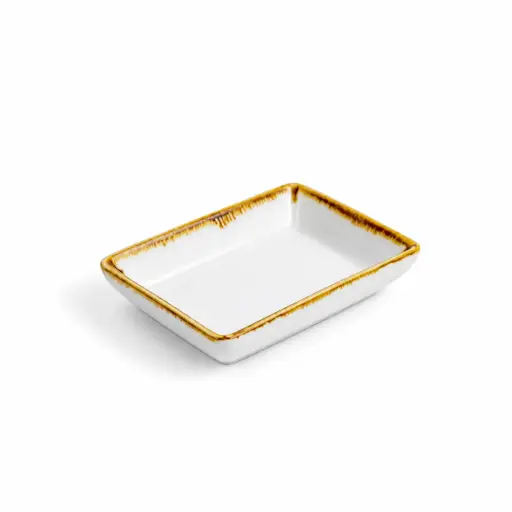 [08-399D1] صحن بورسلان مستطيل 3.5" - موكا