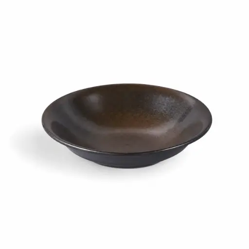 [08-422D3] Porceletta Rustic Black Reactive Glaze Porcelain Salad Bowl 16.8 x 4.3 cm