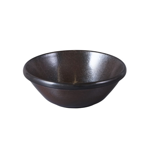 [08-425D3] Porceletta Rustic Black Reactive Glaze Porcelain Mezza & Salad Bowl 6"