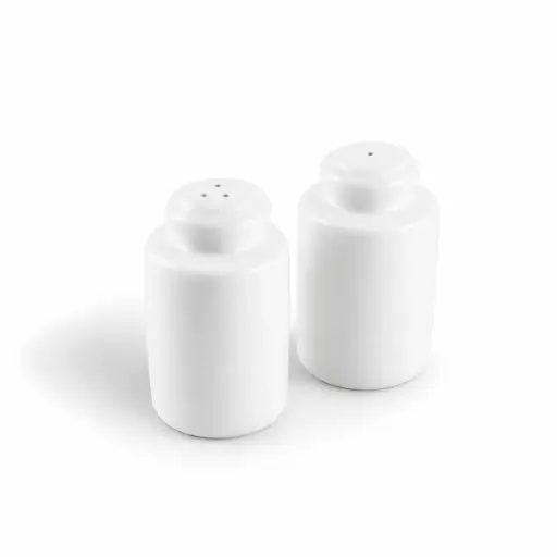 [08-441] Porceletta Ivory Porcelain Salt & Pepper Set Cylinder