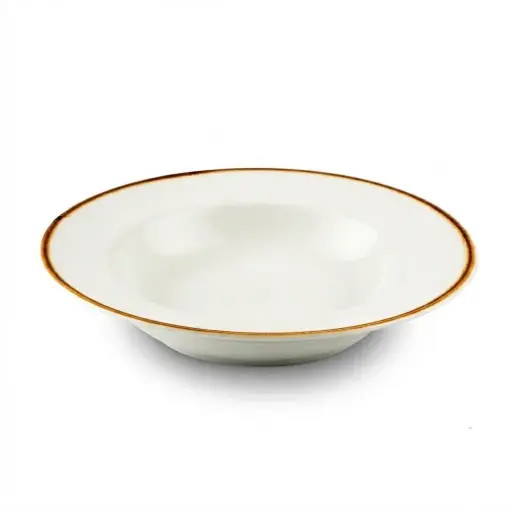 [08-442D1] Porceletta Ivory Mocha Porcelain Soup Plate 23 cm / 9"