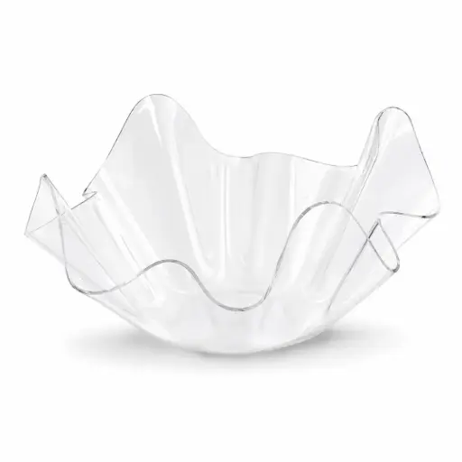 [02-073] Vague Acrylic Fruit Bowl Clear 31 cm
