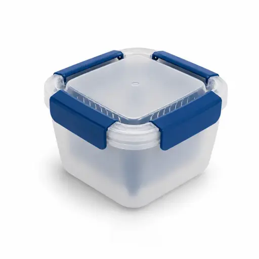 [02-1022] حافظة طعام بلاستيك مربعة مع مصفاة 1.5 لتر من ڤاج