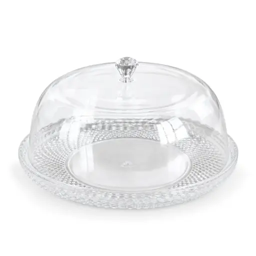 [02-215] Vague Acrylic Diamond Round Cake Set