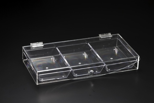 [02-338] Vague Acrylic Candy Box with 3 Compartment 37 cm