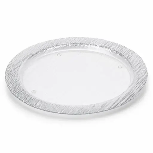 [02-847S] Vague Round Acrylic Serving Plate Bark Design 40 cm Taiwan