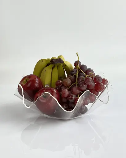 [02-892] Vague Acrylic Clear Fruit Bowl 24.5 cm