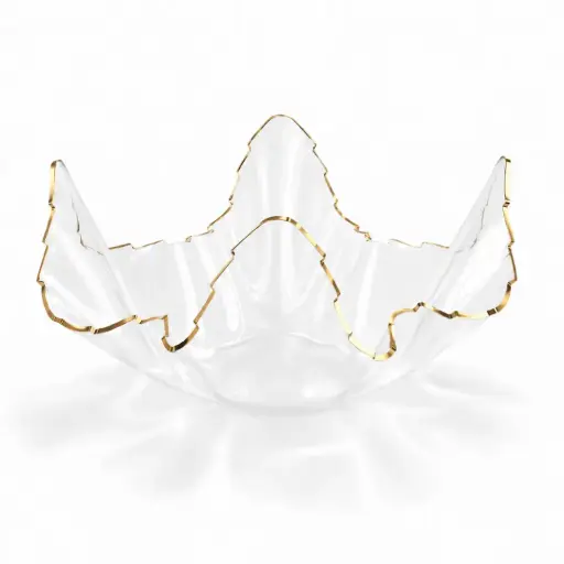 [02-897] Vague Acrylic Golden Fruit Bowl 31 cm