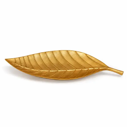 [05-012G] Vague Aluminium Platter with Stainless Steel Gold Finish 63 cm India