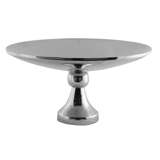 [05-013S] Vague Round Cake Stand Stainless Steel Shiny Finish 43 cm India