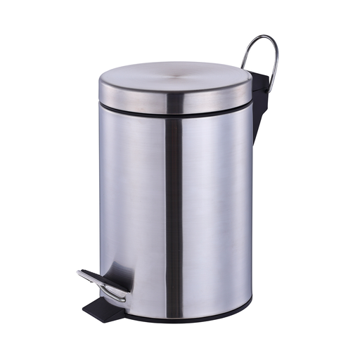 [13-1749] Vague 7 Liter Stainless Steel Pedal Bin Matt Finish Dia 20.5 x 30.5 cm