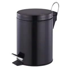 [13-1753] Vague 7 Liter Stainless Steel Pedal Bin Black Finish Dia 20.5 x 30.5 cm