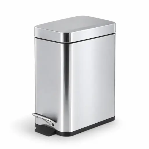 [13-1754] Vague 5 Liter Rectangular Pedal Bin Matt Finish / 29.2 x 14 x 31.1 cm