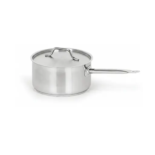 [CR024] Caternox Stainless Steel Saucepan with Lid D16 x 12 cm (2.41L / 2.55Qt.)
