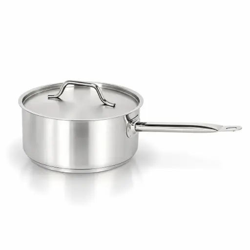 [CR024] Caternox Stainless Steel Saucepan with Lid D16 x 12 cm (2.41L / 2.55Qt.)