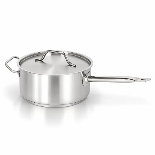 [CR030] Caternox Stainless Steel Saucepan with Lid D24 x 11 cm (4.98L / 5.26Qt.)