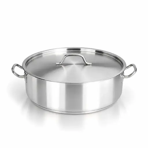 [CR039] Caternox Stainless Steel Low Casserole with Lid D34 x 7.5 cm (6.81L / 7.2Qt.)