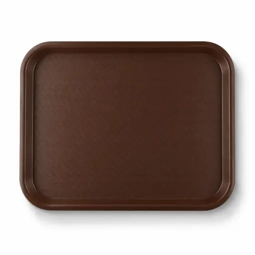 [13-195BR] Vague Fast Food Tray Plastic 45 cm x 35 cm Brown