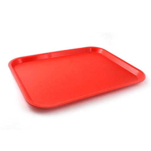 [13-195RD] Vague Fast Food Tray Plastic 45 cm x 35 cm Red