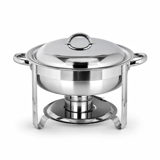 [BF-016] Vague Stainless Steel Round Chafing Dish 4.5 Liter with Fuel Holder