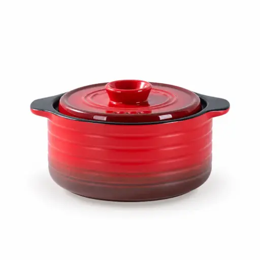 [03-360] Che Brucia Ceramic Red Direct Fire 1 Liter Casserole