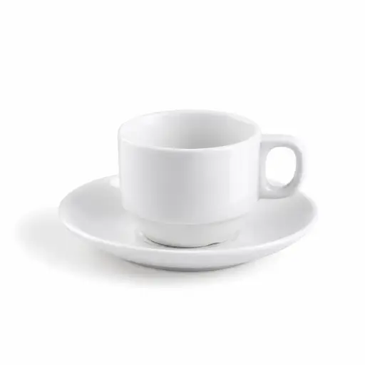 [08-1543] Ivory Porcelain B2B Tea Cup & Saucer 230 ml
