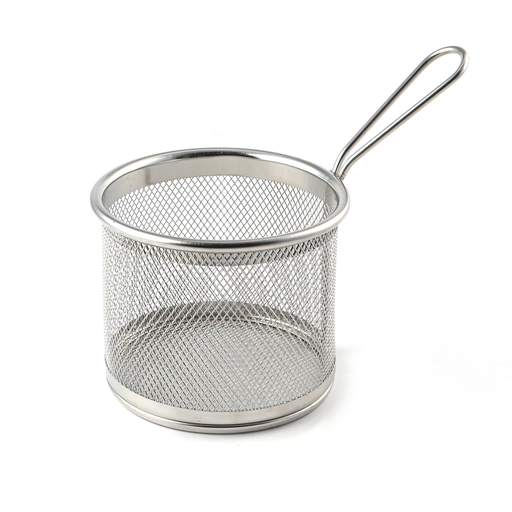[13-1260] Stainless Steel Round Fry Basket 10.5 cm