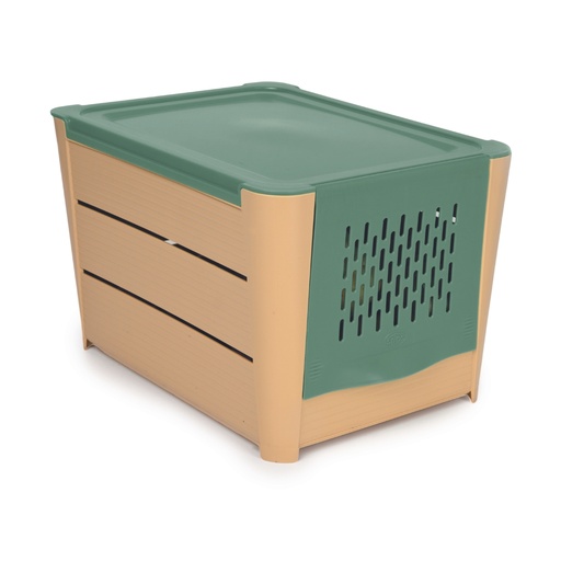 [SN-091] سلة حفظ بصل و خضروات باللون الأخضر و البيج 3 كج من سنيبس