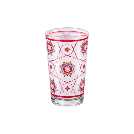 [04-596] Vague Moroccan Elegant Red Motif 6 Pcs Tea Glass Set 120 ml