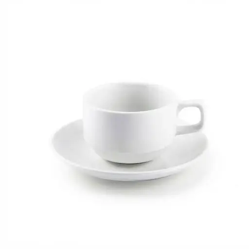 [08-156] Porceletta Ivory Porcelain Coffee and Tea Cup & Saucer 80 ml