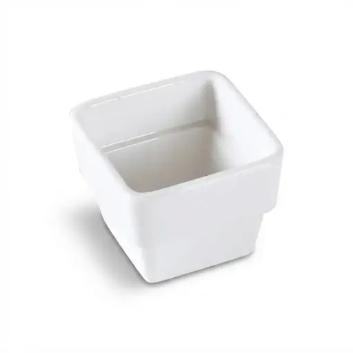 [08-1624] H.P Ivory Porcelain Square Bowl 6 cm x 4.5 cm