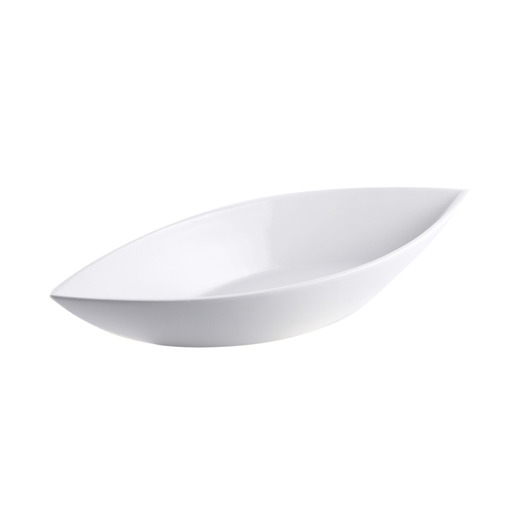 [08-366] Porceletta Ivory Porcelain Leaf Bowl 25 cm