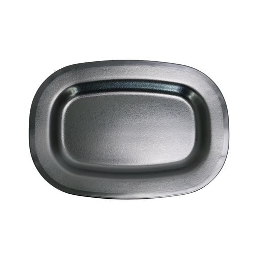 [36-590] Vague Black Melamine Rec Oval Plate 12"