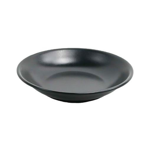 [36-618] Vague Black Melamine Round Deep Plate 8"