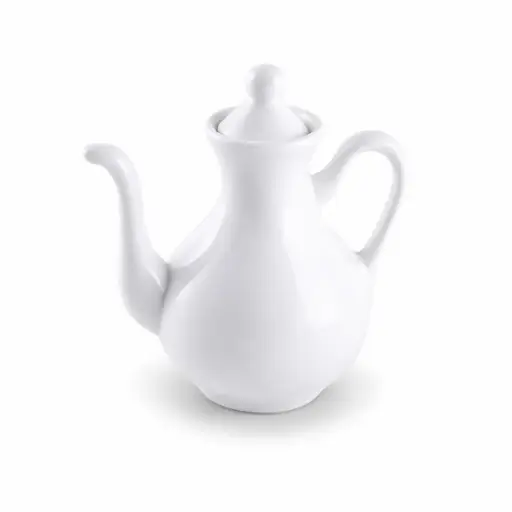 [08-048] Porceletta Ivory Porcelain Oil Pot 4"