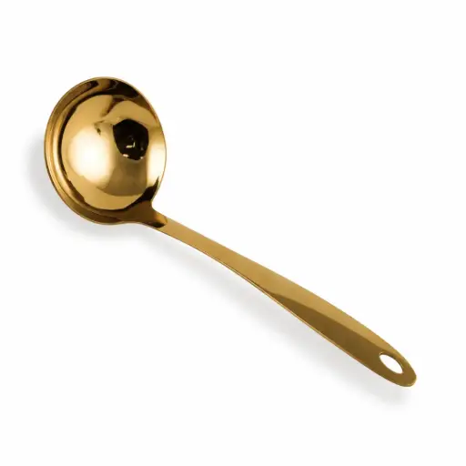 [13-1416] Vague Stainless Steel Gold Soup Ladle 24 cm