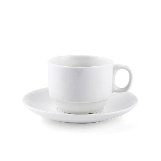 [08-083] Porceletta Ivory Porcelain Coffee and Tea Cup & Saucer 80 ml